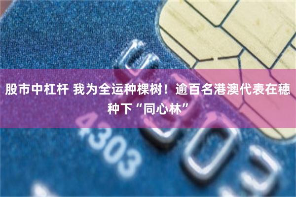 股市中杠杆 我为全运种棵树！逾百名港澳代表在穗种下“同心林”