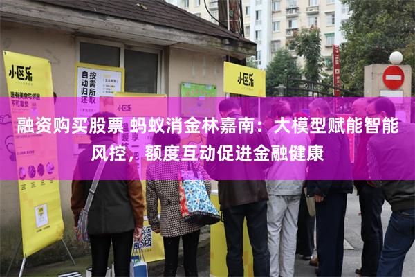 融资购买股票 蚂蚁消金林嘉南：大模型赋能智能风控，额度互动促进金融健康