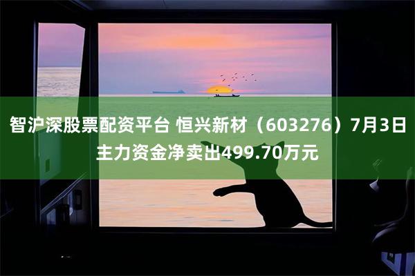 智沪深股票配资平台 恒兴新材（603276）7月3日主力资金净卖出499.70万元