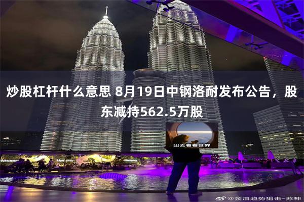 炒股杠杆什么意思 8月19日中钢洛耐发布公告,股东减持562.5万股