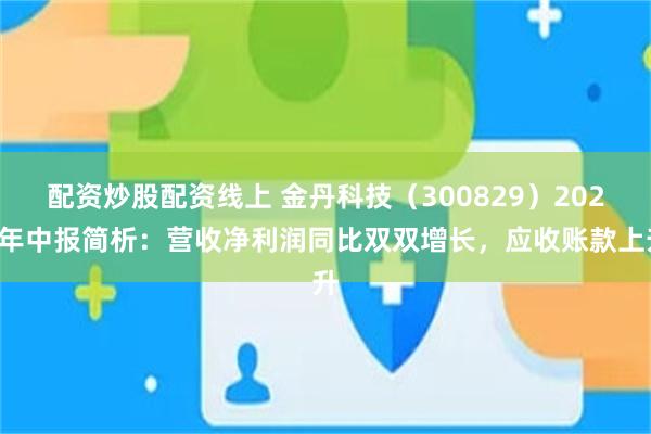 配资炒股配资线上 金丹科技(300829)2025年中报简析:营收净利润同比双双增长,应收账款上升
