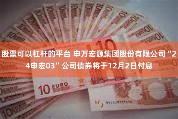 股票可以杠杆的平台 申万宏源集团股份有限公司“24申宏03”公司债券将于12月2日付息