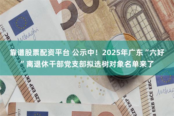 靠谱股票配资平台 公示中！2025年广东“六好”离退休干部党支部拟选树对象名单来了