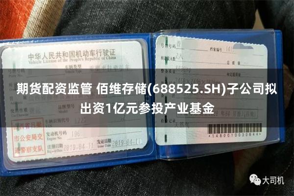 期货配资监管 佰维存储(688525.SH)子公司拟出资1亿元参投产业基金