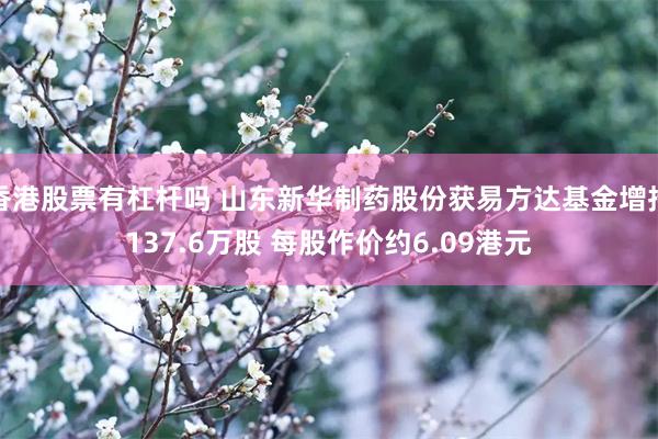 香港股票有杠杆吗 山东新华制药股份获易方达基金增持137.6万股 每股作价约6.09港元