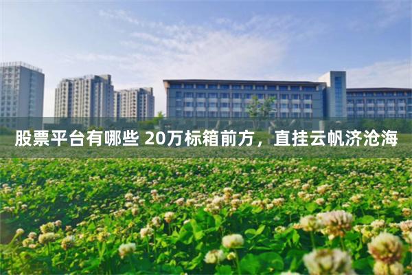 股票平台有哪些 20万标箱前方，直挂云帆济沧海
