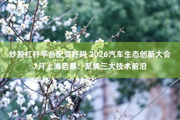 炒股杠杆平台配资好吗 2026汽车生态创新大会7月上海启幕：聚焦三大技术前沿