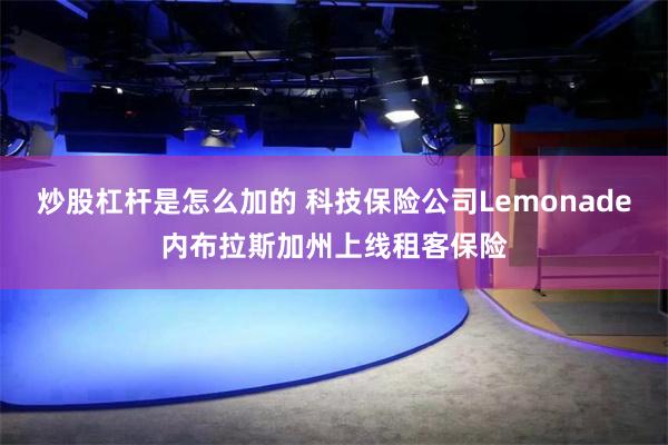 炒股杠杆是怎么加的 科技保险公司Lemonade内布拉斯加州上线租客保险