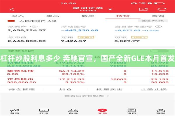 杠杆炒股利息多少 奔驰官宣，国产全新GLE本月首发
