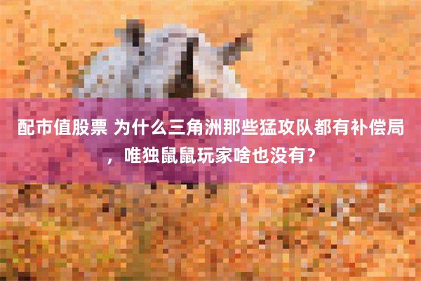 配市值股票 为什么三角洲那些猛攻队都有补偿局，唯独鼠鼠玩家啥也没有？